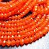 14 inches - AAAA - hiogh quality so gorgeous - orange - natural carnelian - super super sparkle - micro faceted - rondell beads size 3.5mm approx great quality